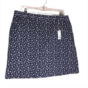 Women's DOCKERS Stretch Twill Navy Blue Lobster Print Short Skorts Size 14